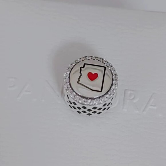 Pandora Arizona Map Bead Travel Charm Bracelet Pendant S925 Silver with box - Picture 6 of 6